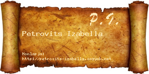 Petrovits Izabella névjegykártya